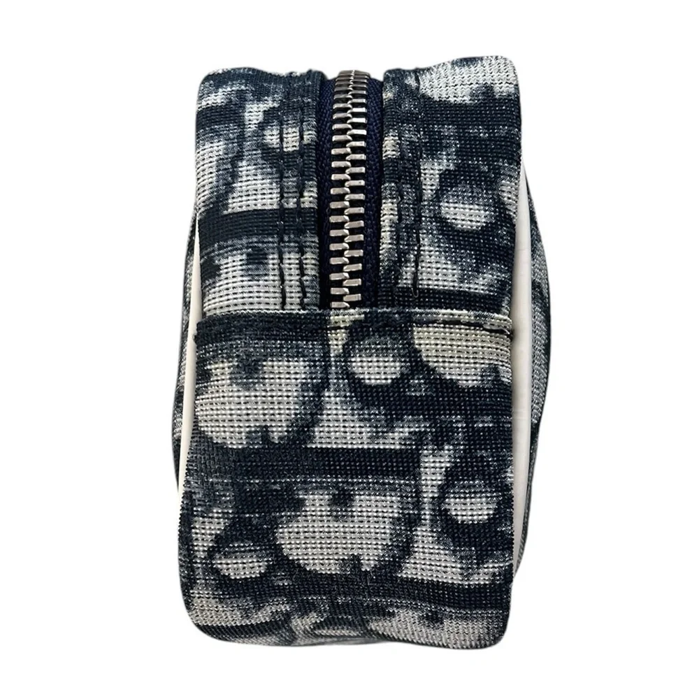 Christian Dior Y2K Trotter 1 Cosmetic Navy,White Pouch PNC Rare Oblique EUC